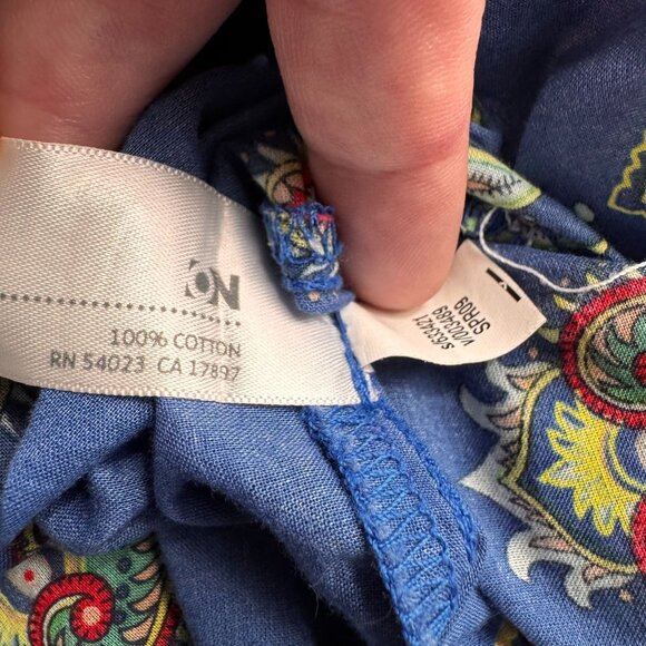 Old Navy Tunic Dress Womens S Blue Paisley Beach Cotton Y2K Lightweight Cover up - Picture 5 of 8